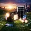 Linterna con panel solar Multiusos - Kit de iluminación solar y eléctrico.